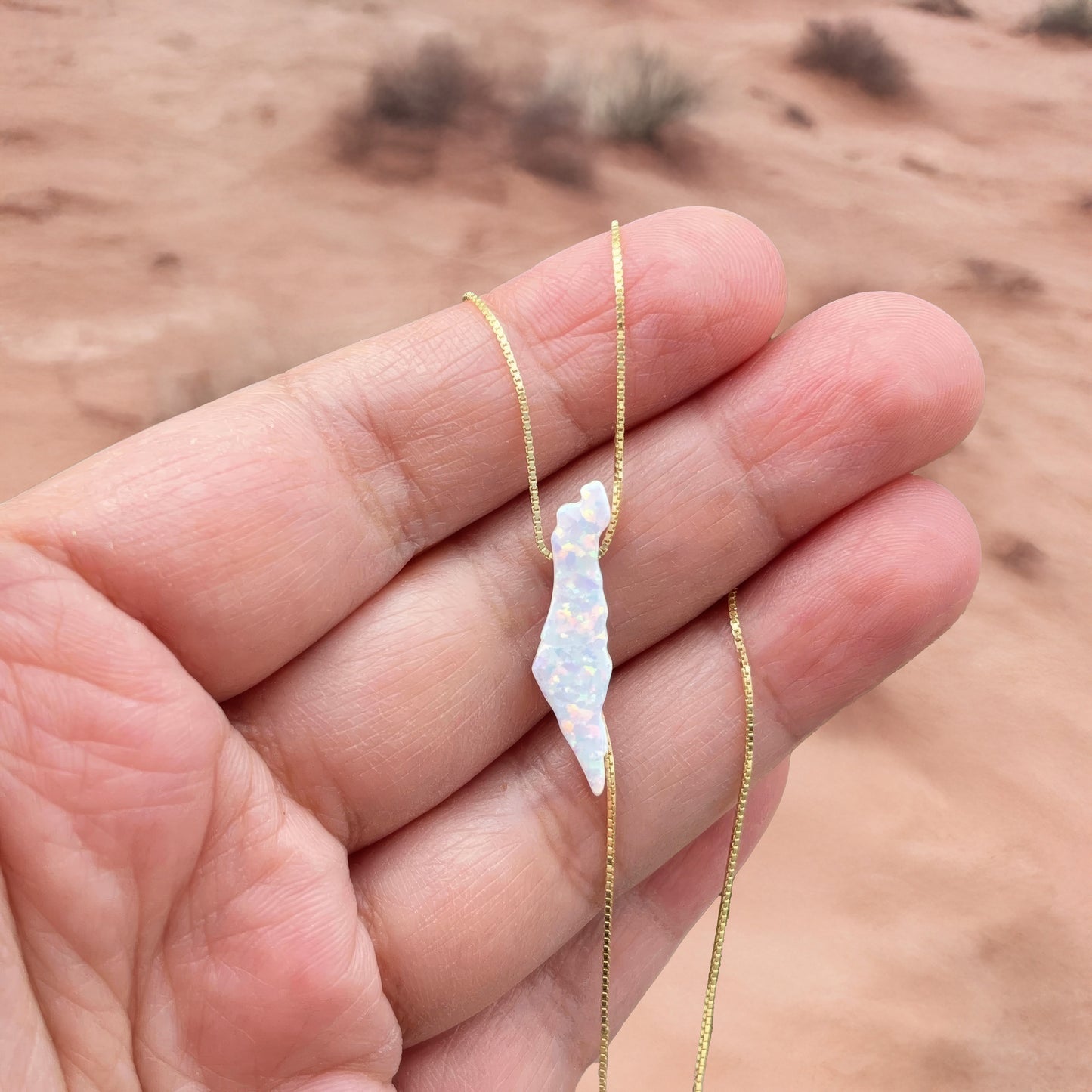 Opal Palestine Necklace on 925 Silver Chain