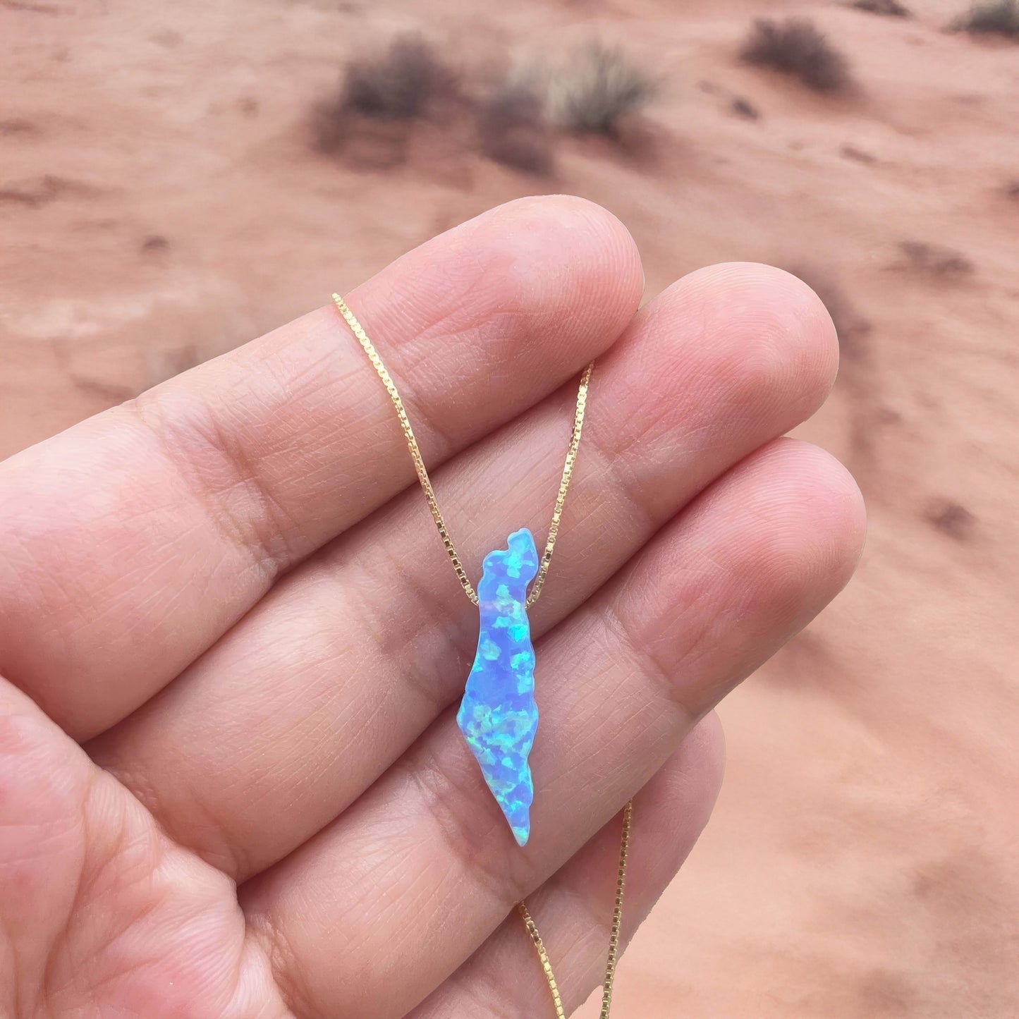 Opal Palestine Necklace on 925 Silver Chain