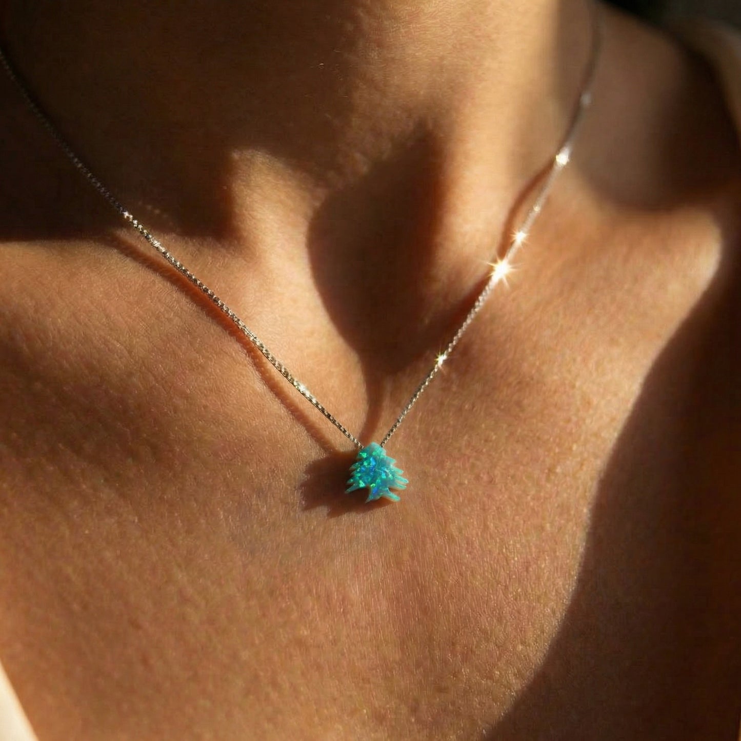 Opal Cedar Tree s925 Necklace