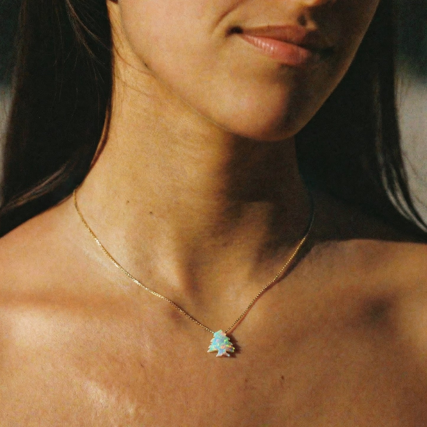 Opal Cedar Tree s925 Necklace